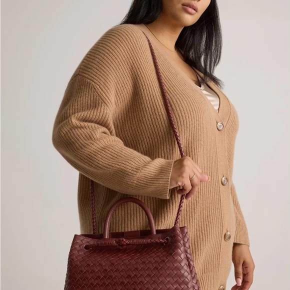 Quince Woven Leather Shoulder Bag - Mauve - Picture 7 of 9